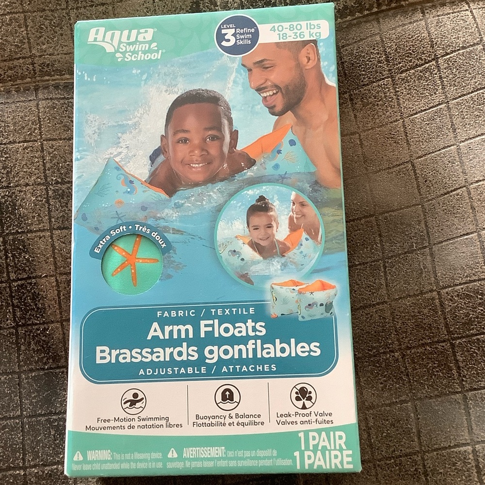Aqua Swim School Arm Floats - Blue and Orange